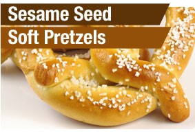 Sesame seed soft pretzels